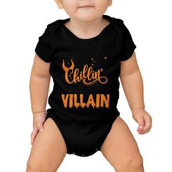 Chillin Like A Villain Halloween Quote Baby Onesie - Monsterry