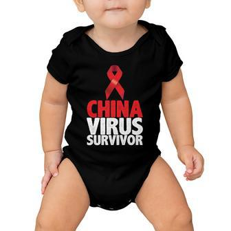 China Virus Survivor Tshirt Baby Onesie - Monsterry