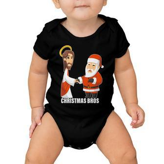 Christmas Bros Jesus And Santa Baby Onesie - Monsterry DE