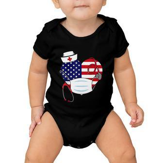 Christmas Nurse America Heart 4Th Of July Of Nurse Fun Baby Onesie - Monsterry CA