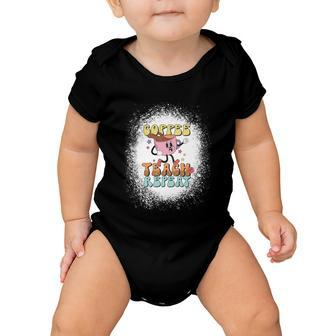 Coffee Teach Repeat Bleached Effect Happy Last Day Of School Gift Baby Onesie - Monsterry AU