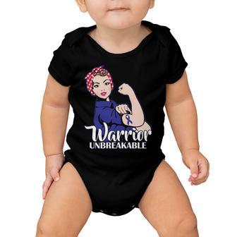 Colon Cancer Unbreakable Warrior Baby Onesie - Monsterry AU