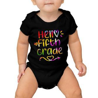 Colorful Hello Fifth Grade Baby Onesie - Monsterry