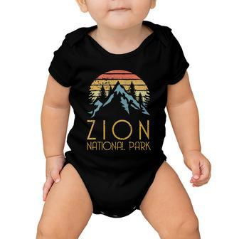 Cool Gift Vintage Retro Zion National Park Utah Gift Tshirt Baby Onesie - Monsterry DE