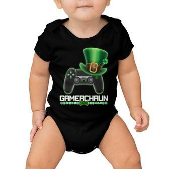 Cool St Patricks Day Gamerchaun Game Controller Leprechaun Baby Onesie - Monsterry DE