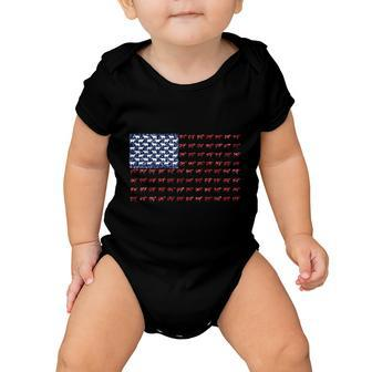 Cow American Flag Us 4Th Of July Farm Baby Onesie - Monsterry AU