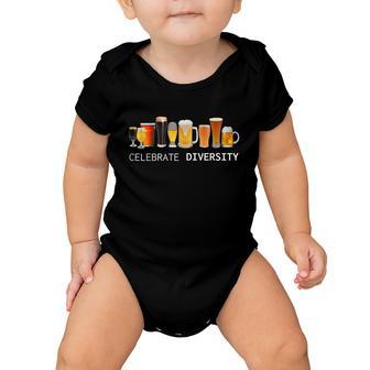 Craft Beer Drinking Celebrate Diversity Beer Baby Onesie - Monsterry AU