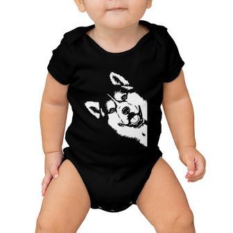 Cute Siberian Husky Dog Face Pup Pet Puppy Lover Dad Mom Gift Baby Onesie - Monsterry DE