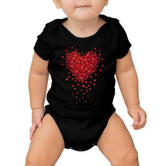 Cute Valentines Day Messy Heart Shapes Baby Onesie - Monsterry AU