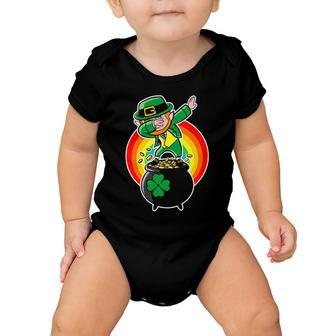 Dabbing Leprechaun Funny Irish Dab St Patricks Day Tshirt Baby Onesie - Monsterry AU