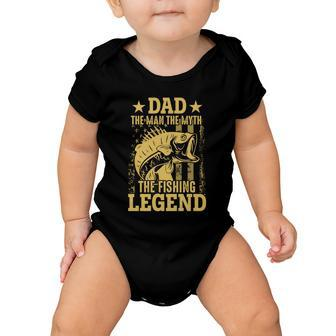 Dad Fishing Legend Flag Tshirt Baby Onesie - Monsterry AU