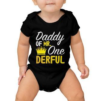 Daddy Of Mr Onederful First Birthday Fathers Day Father Funny Gift Baby Onesie - Thegiftio UK