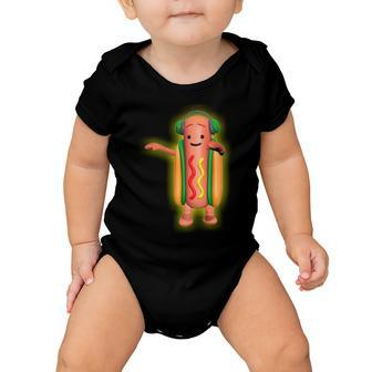 Dancing Hot Dog Funny Filter Meme Tshirt Baby Onesie - Monsterry