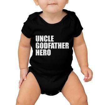 Distressed Uncle Godfather Hero Baby Onesie - Monsterry UK
