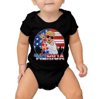 Donald Trump Merica Salt Bae Baby Onesie - Monsterry