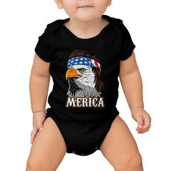 Eagle Mullet 4Th Of July Cool Gift Usa American Flag Merica Gift Baby Onesie - Monsterry UK