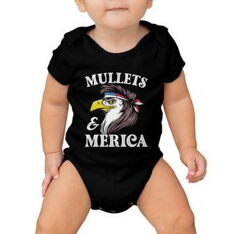 Eagle Mullet 4Th Of July Usa American Flag Merica Funny Great Gift Baby Onesie - Monsterry