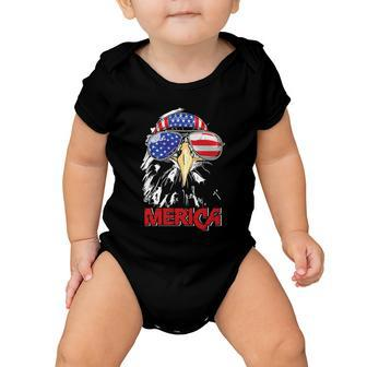 Eagle Mullet 4Th Of July Usa American Flag Merica Gift V7 Baby Onesie - Monsterry DE