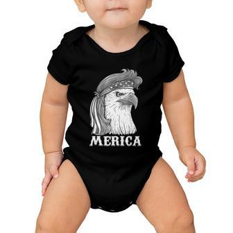 Eagle Mullet 4Th Of July Usa American Flag Merica Gift V8 Baby Onesie - Monsterry DE