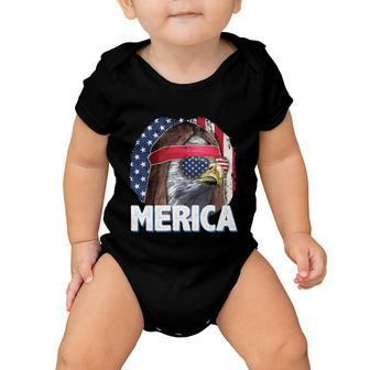 Eagle Mullet Merica American Flag Stars Stripes 4Th Of July Gift Baby Onesie - Monsterry AU