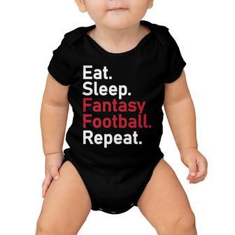 Eat Sleep Fantasy Football Repeat Tshirt Baby Onesie - Monsterry AU