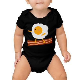 Egg Surfing On Bacon Baby Onesie - Monsterry