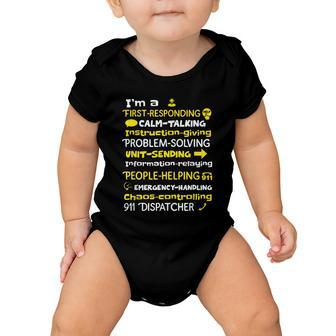 Emergency Dispatcher Thin Yellow Line Dispatcher Tshirt Baby Onesie - Monsterry DE