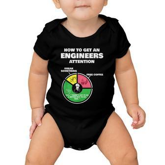 Engineer Engineering Gifts How To Get Engineers Attention Baby Onesie - Monsterry