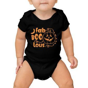 Fab Boo Lous Pumpkin Halloween Quote Baby Onesie - Monsterry UK