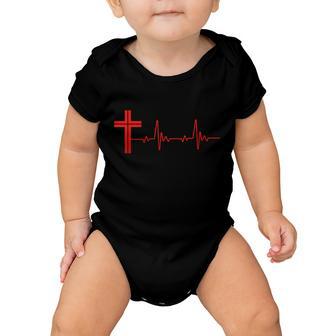 Faith Cross Heartbeat Pulse V2 Baby Onesie - Monsterry UK