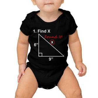 Find X Found It Funny Math School Tshirt Baby Onesie - Monsterry