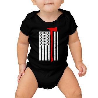 Firefighter Axe American Flag Baby Onesie - Monsterry DE