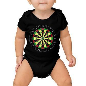 Flat Dart Board Gaming Tshirt Baby Onesie - Monsterry