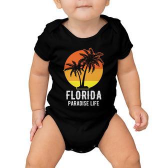 Florida Paradise Life Typography Baby Onesie - Monsterry