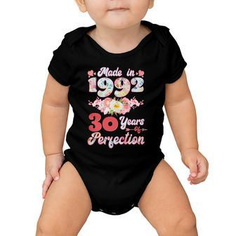 Flower Floral Made In 1992 30 Years Of Perfection 30Th Birthday Baby Onesie - Monsterry