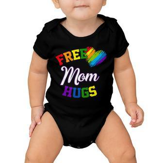 Free Mom Hugs Lgbt Gay Pride Heart Baby Onesie - Monsterry