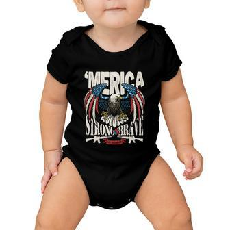 Funny 4Th Of July Usa Flag American Patriotic Eagle Gift Baby Onesie - Monsterry AU