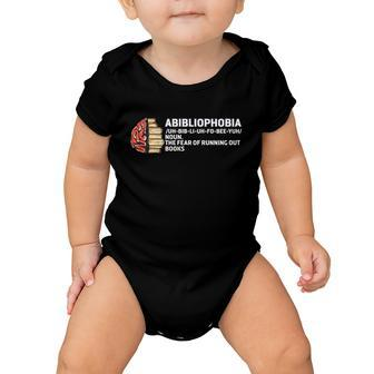 Funny Abibliophobia Gift Reading Bookworm Book Abibliophobia Cute Gift Baby Onesie - Monsterry UK