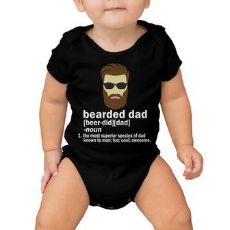 Funny Bearded Dad Definition Tshirt Baby Onesie - Monsterry