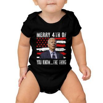 Funny Biden Confused Merry Happy 4Th Of You KnowThe Thing Flag Design Baby Onesie - Monsterry CA