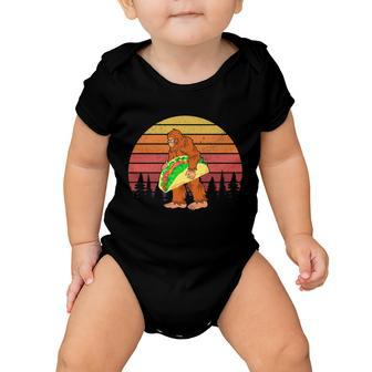 Funny Bigfoot Holding A Taco Baby Onesie - Monsterry