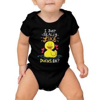 Funny Duck Ducks Rubber Gift Baby Onesie - Monsterry AU