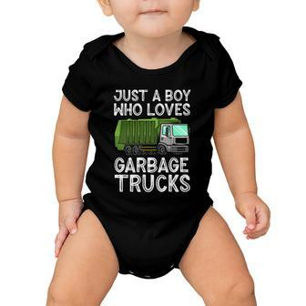 Funny Garbage Truck Design For Boys Toddler Men Trash Truck Gift Tshirt Baby Onesie - Monsterry