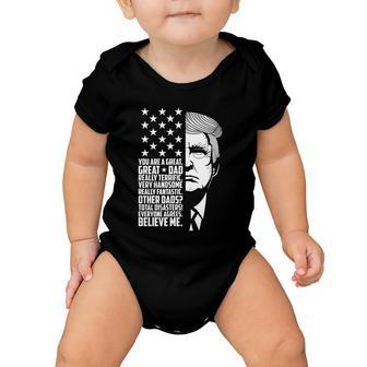 Funny Great Dad Donald Trump Fathers Day Gift Tee Shirt Baby Onesie - Monsterry