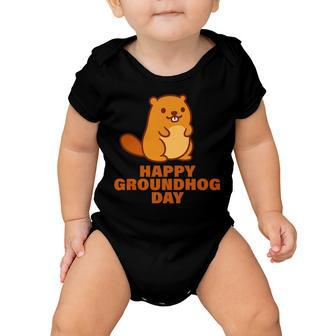 Funny Happy Groundhog Day Tshirt Baby Onesie - Monsterry