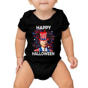 Funny Joe Biden Happy Halloween Confused For 4Th Of July Baby Onesie - Monsterry