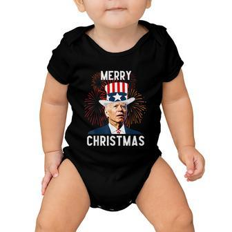 Funny Joe Biden Merry Christmas For Fourth Of July Tshirt Baby Onesie - Monsterry UK