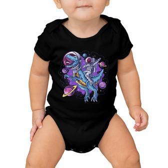 Funny Space Galaxy Astronaut Trex Dinosuar Baby Onesie - Monsterry