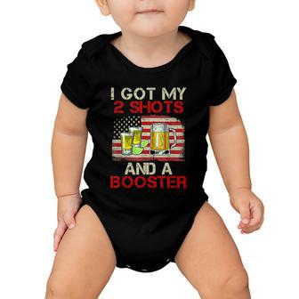 Funny Vaccination I Got My Two Shots And A Booster Baby Onesie - Monsterry DE