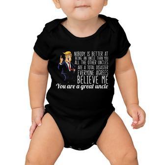 Funny Your A Great Uncle Donald Trump Tshirt Baby Onesie - Monsterry AU